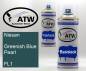 Preview: Nissan, Greenish Blue Pearl, FL1: 400ml Sprühdose + 400ml Klarlack - Set, von ATW Autoteile West.